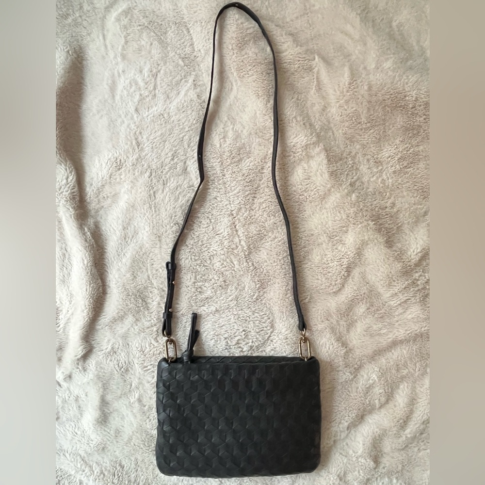Madewell The Puff Crossbody Bag True Black Woven Leather - Picture 9 of 10